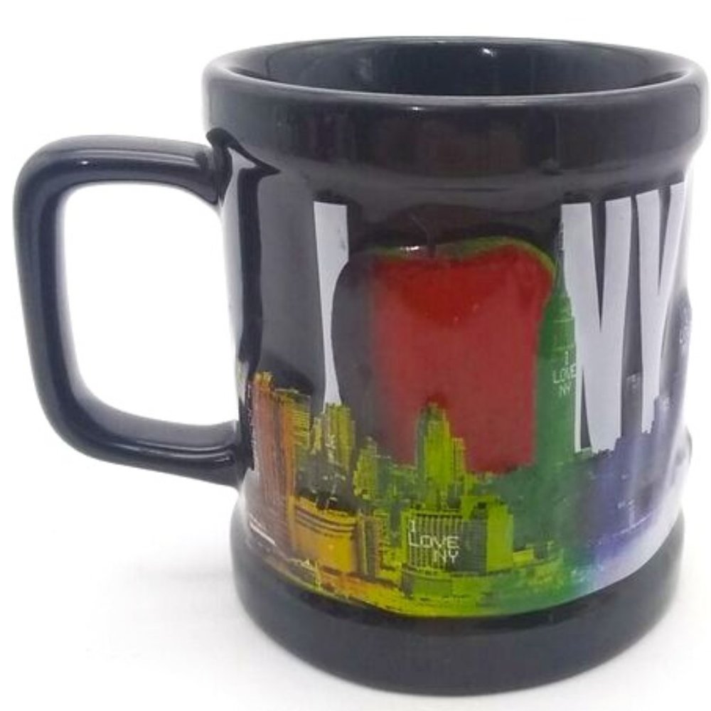 I Love (Heart) New York Coffee Mug Raised 3D Big Apple Teacup